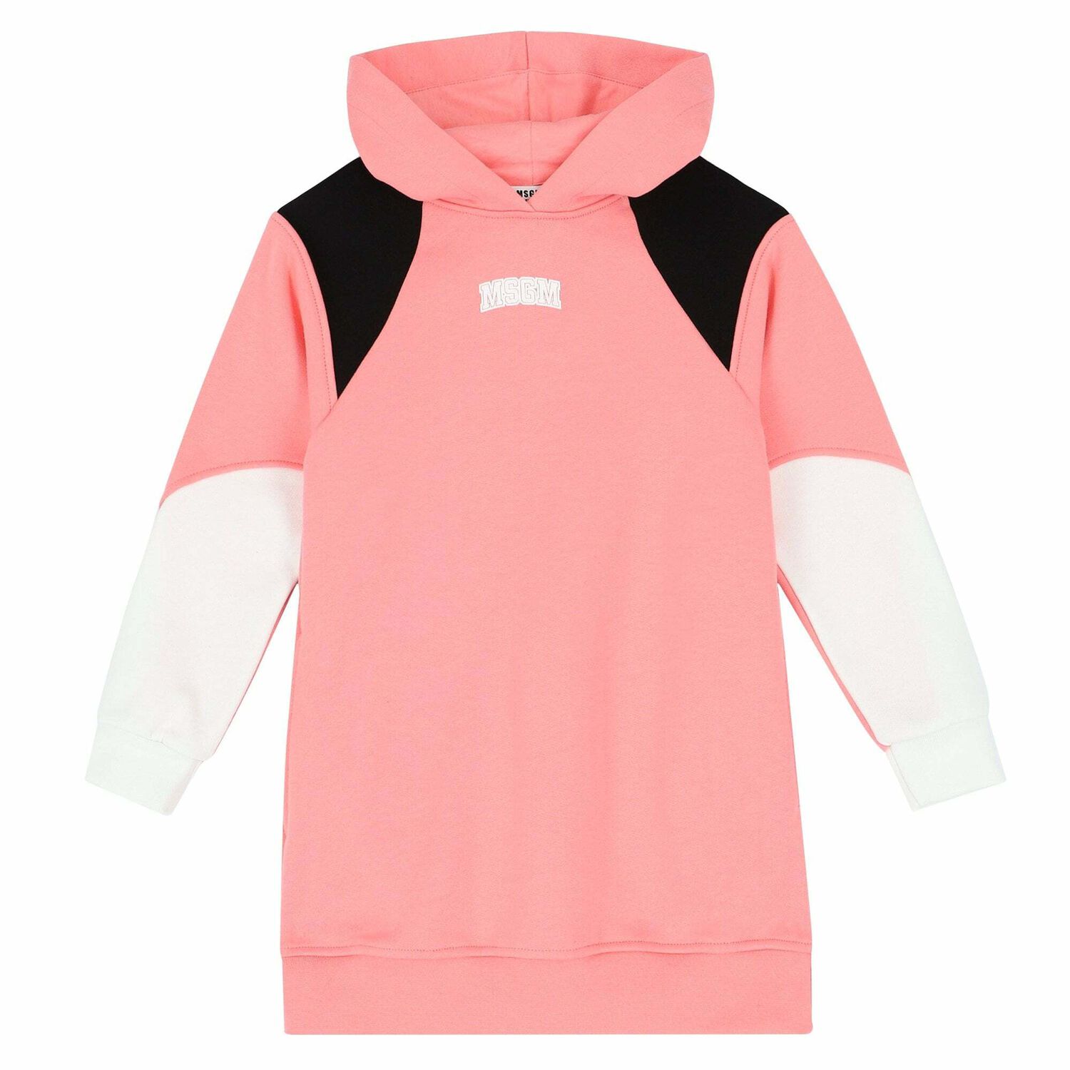 Girls Pink Logo Hooded Dress, 2, hi-res image number null