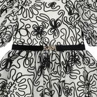 فستان تول زهري بشريط باللون العاجي والأسود للبنات, 1, hi-res