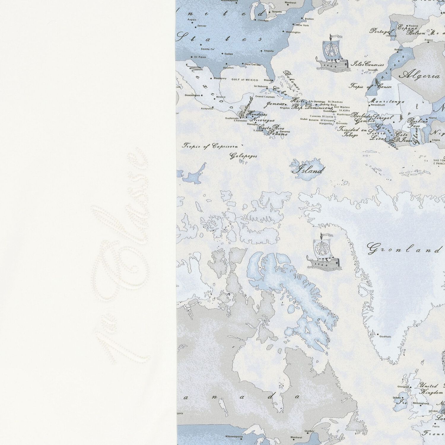  بطانية أولاد بطبعة خريطة باللون الأزرق والرمادي للأطفال , 1, hi-res