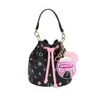 Girls Black & Pink Leather Handbag ( 18CM ), 1, hi-res