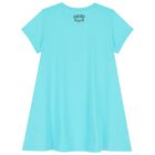 Girls Blue Varsity Tiger T-Shirt Dress, 1, hi-res