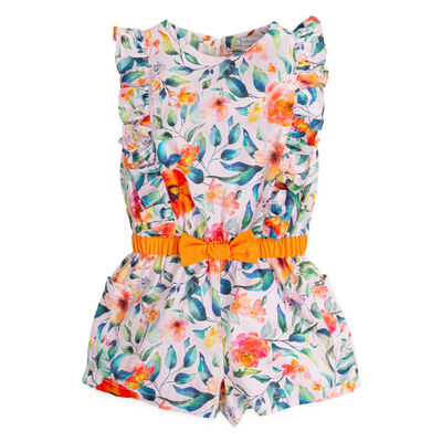 Girls Multi-Colored Floral Playsuit