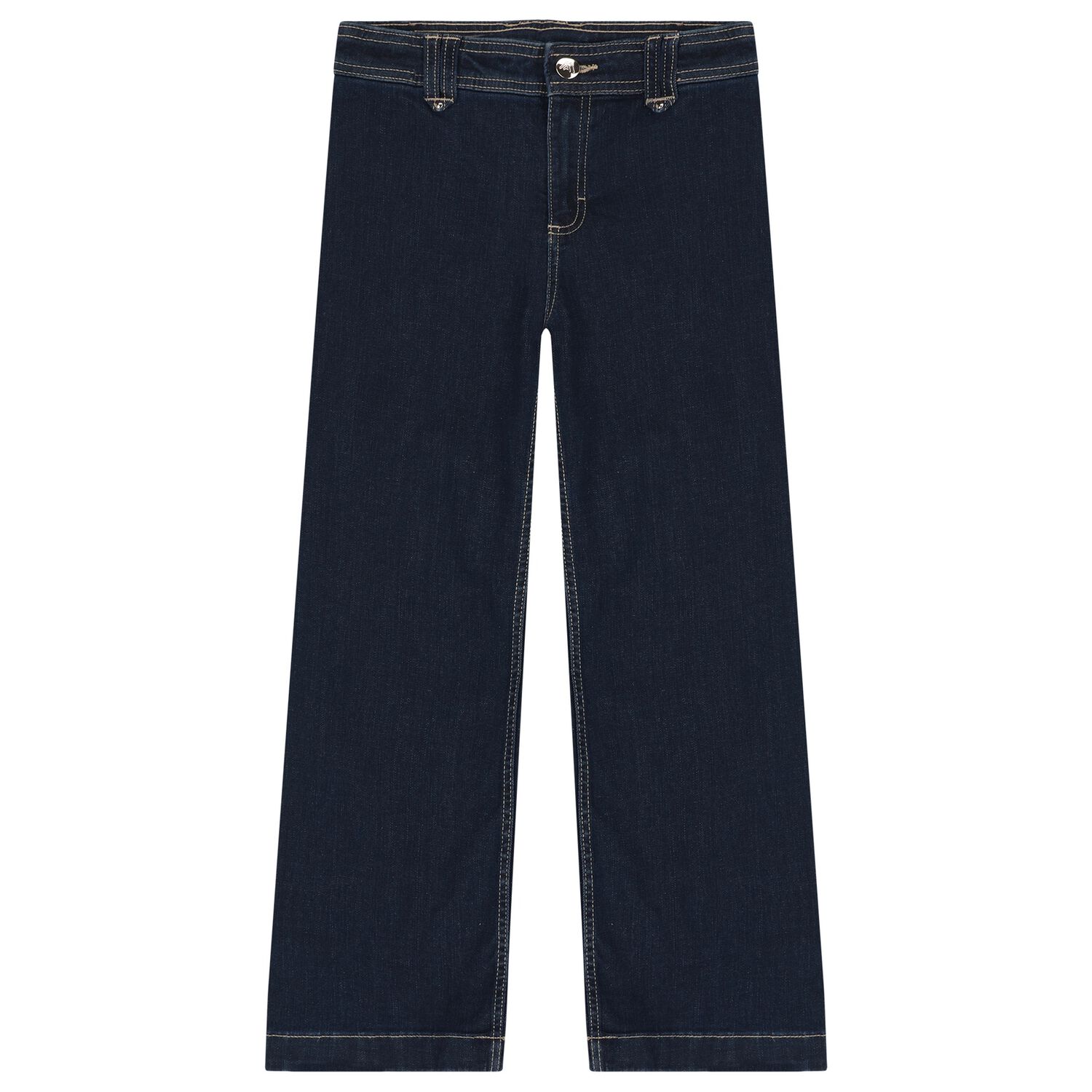 Girls Navy Blue Denim Jeans, 1, hi-res