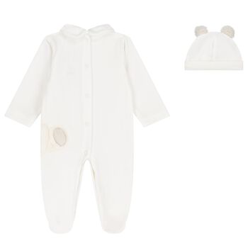 Ivory Teddy Bear Babygrow Gift Set