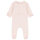 Baby Girls Beige & Pink Boke Flower Babygrows ( 2 Pack ) , 1, hi-res