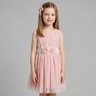 Girls Pink Embroidered Tulle Dress, 2, hi-res