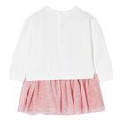 Younger Girls Ivory & Pink Dress, 2, hi-res