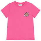 Girls Pink Teddy Bear Logo T-Shirt, 5, hi-res