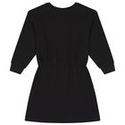 Girls Black Logo Dress, 1, hi-res