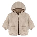 Younger Boys Beige Sherpa Reversible Jacket, 1, hi-res