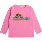 تيشيرت بالشعار ترتر باللون الزهرى للبنات, 1, hi-res