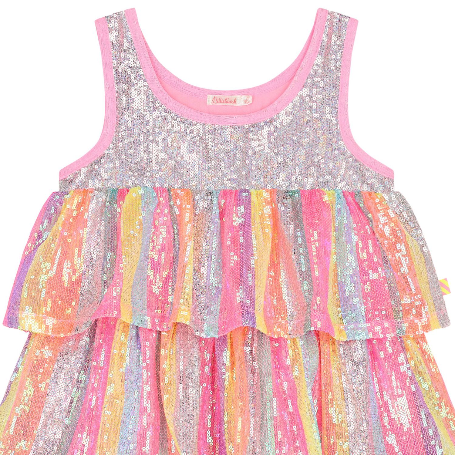 Girls Pink Sequin Layered Dress, 1, hi-res image number null