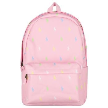 Girls Pink Canvas Pony Logo Backpack ( 44cm )