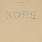 تيشيرت بنات بالشعار باللون البيج, 1, hi-res