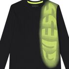 Boys Black Logo Long Sleeve Top, 2, hi-res