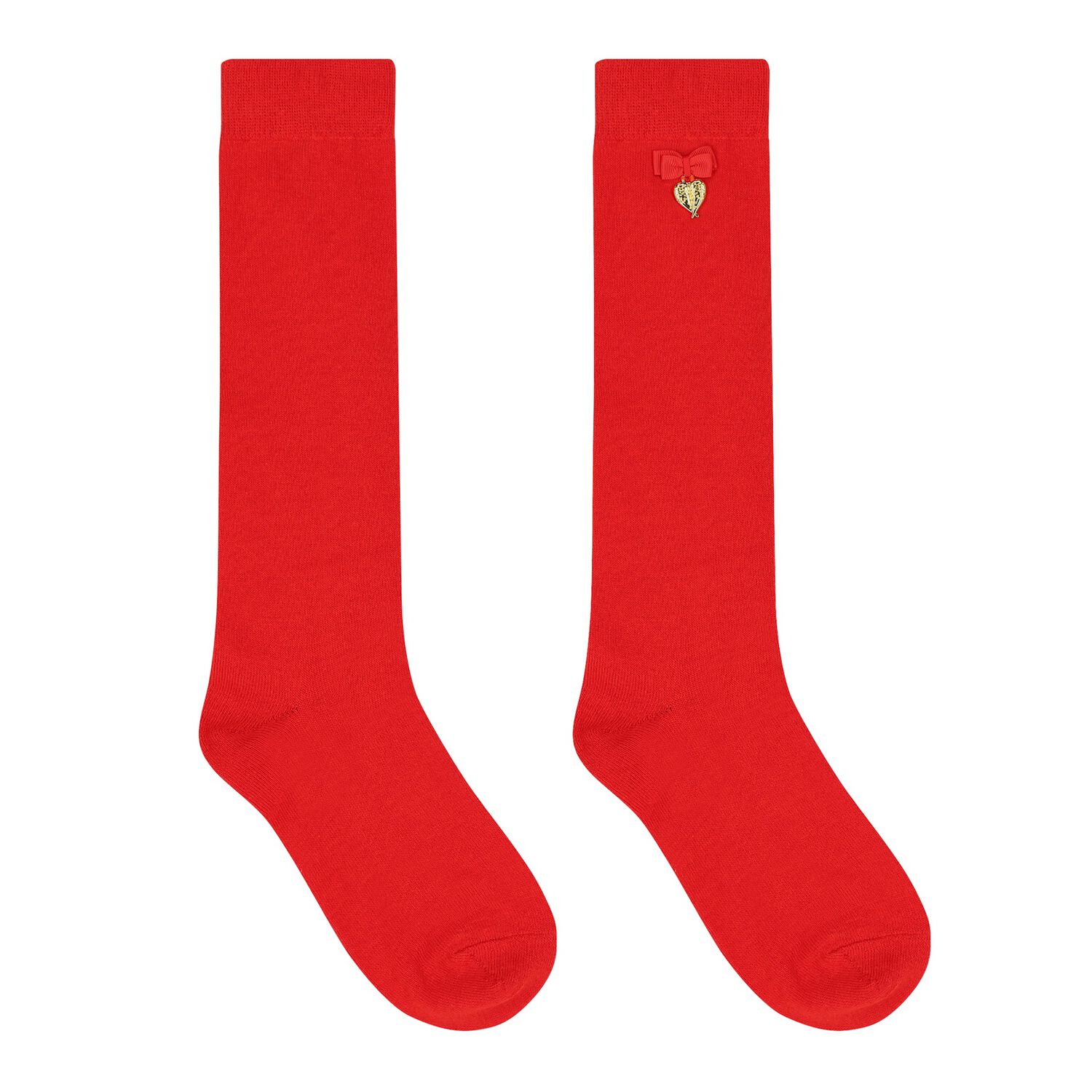 Girls Red Bow Socks, 4, hi-res