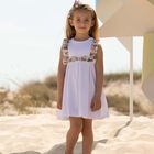 Girls White & Pink Liberty Print Dress, 1, hi-res