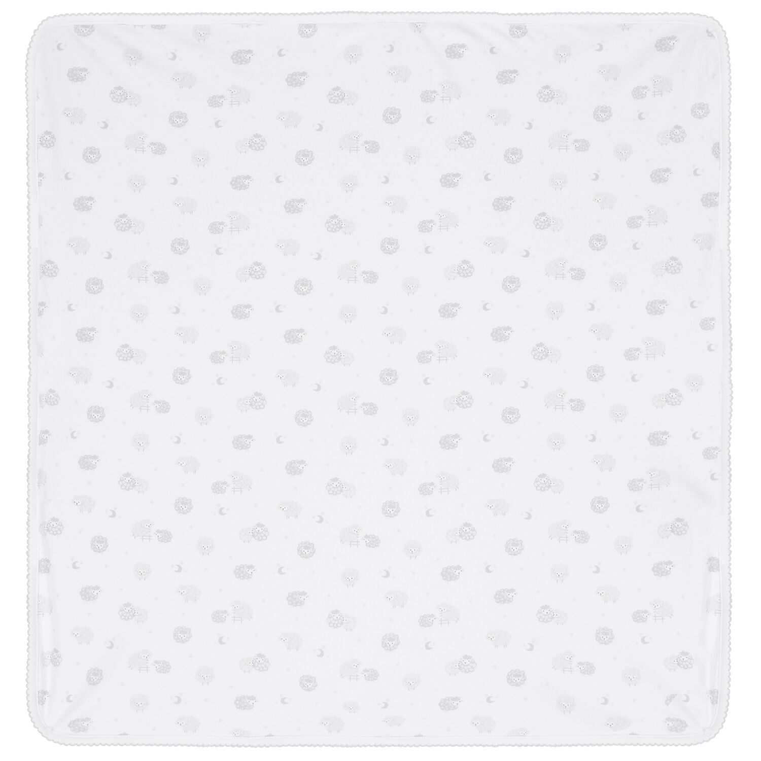 Grey & White Cotton Baby Sheep Blanket, 1, hi-res