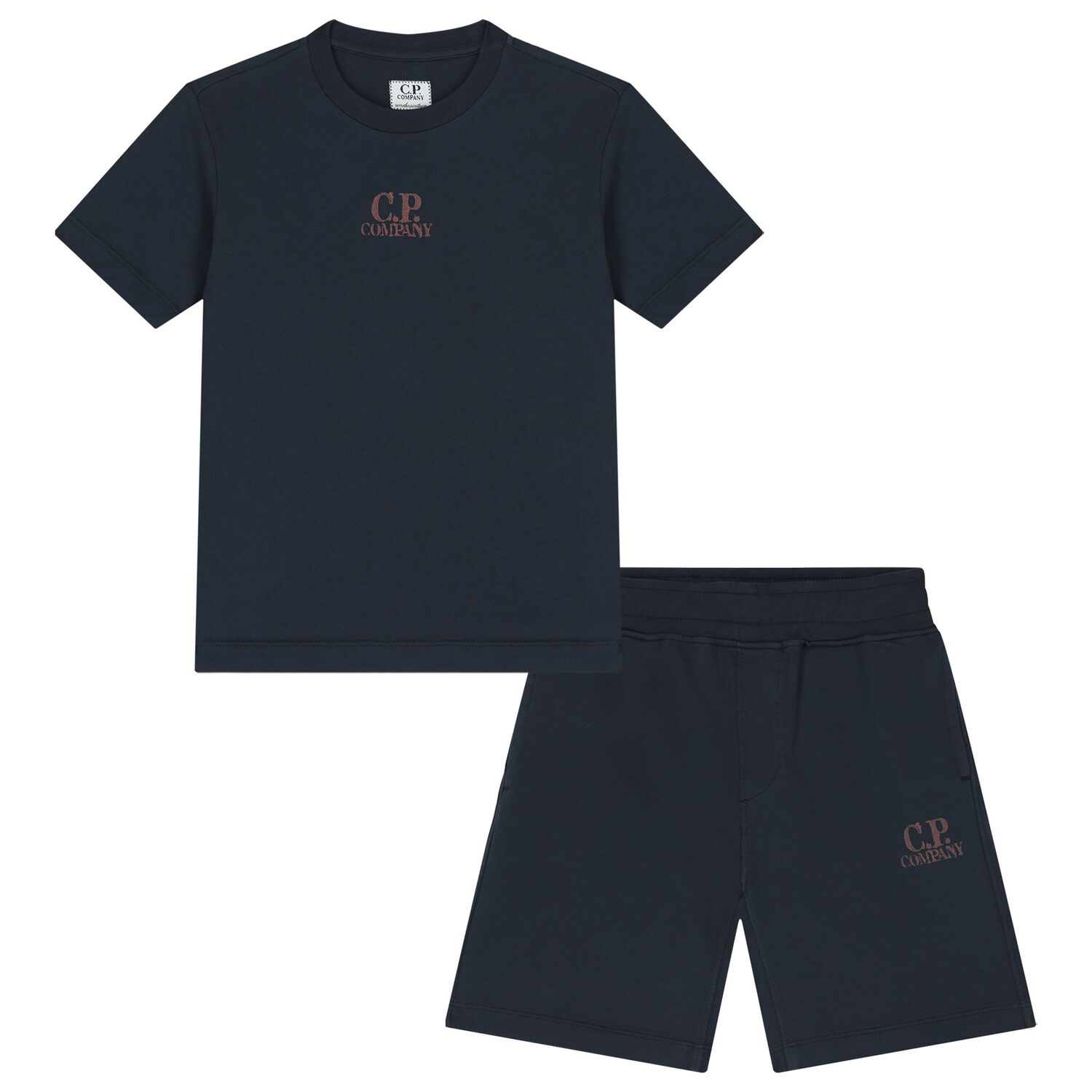 Boys Navy Blue Logo Shorts Set, 1, hi-res