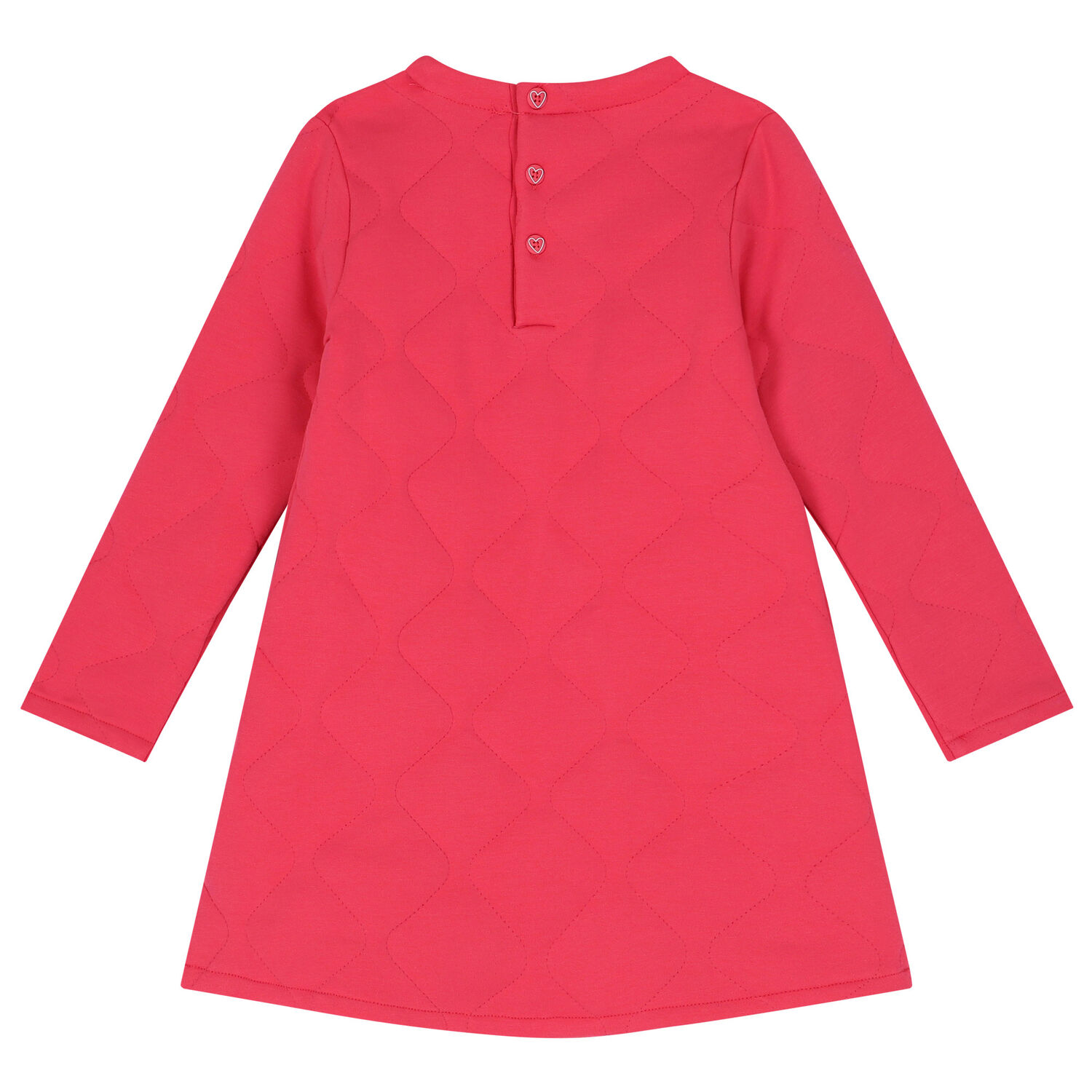 طقم فستان بنات بالشعار باللون الزهرى, 1, hi-res