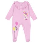 Baby Girls Pink Butterfly Babygrow, 1, hi-res
