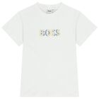 Boys White & Blue Logo Shorts Set, 1, hi-res