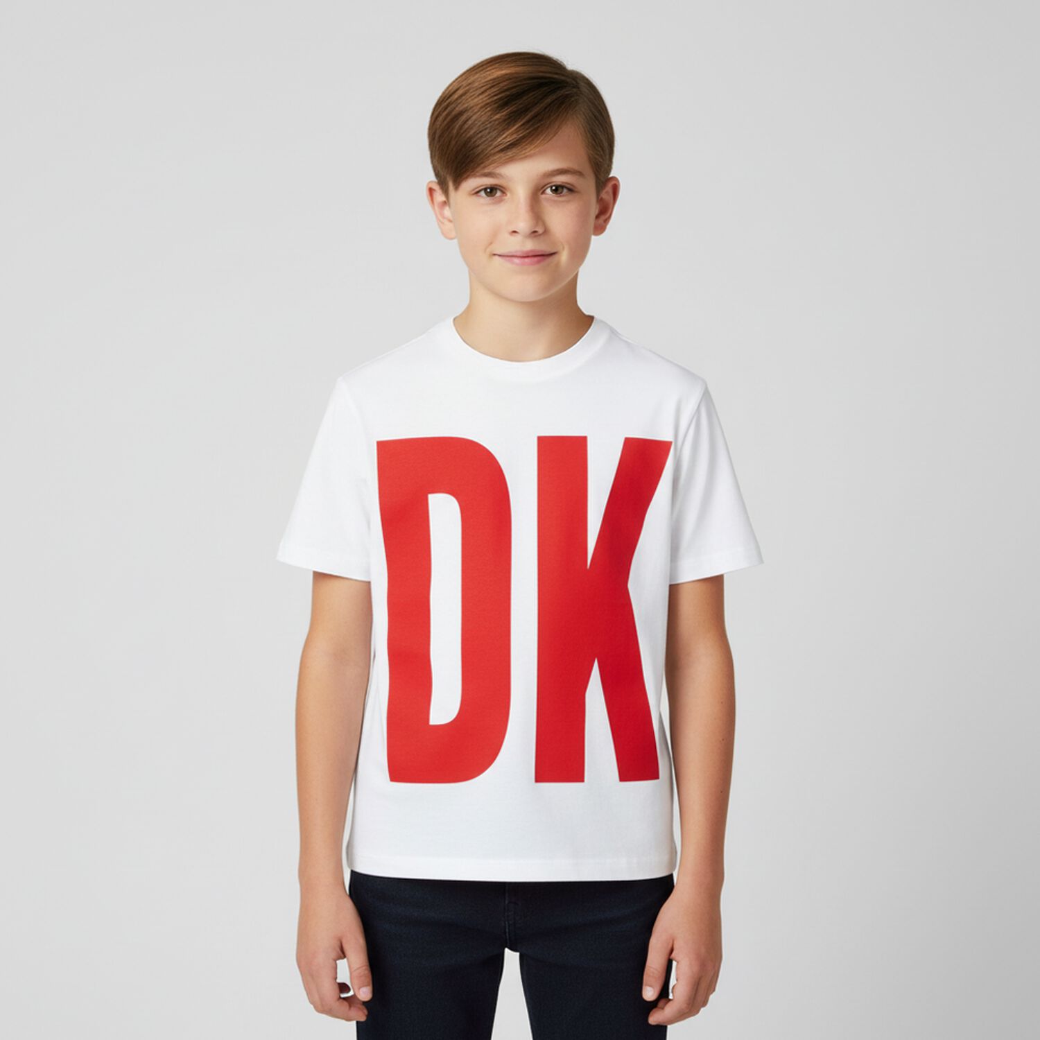 Boys White Logo T-Shirt, 1, hi-res