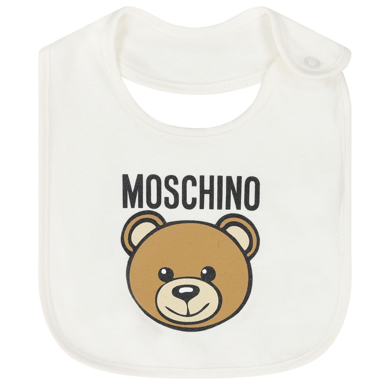 طقم هدايا للأطفال بقبعة ومريلة عليها شعار الدب تيدي باللون العاجي, 1, hi-res