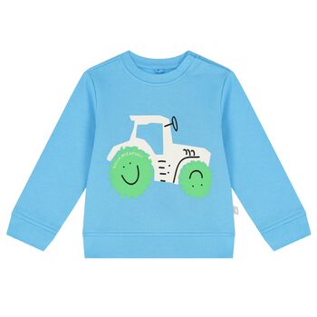 Younger Boys Blue Tractor Sweatshirt