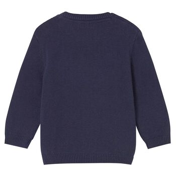Younger Boys Navy Blue Knitted Jumper