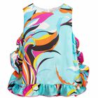 Girls Blue Printed Blouse, 1, hi-res