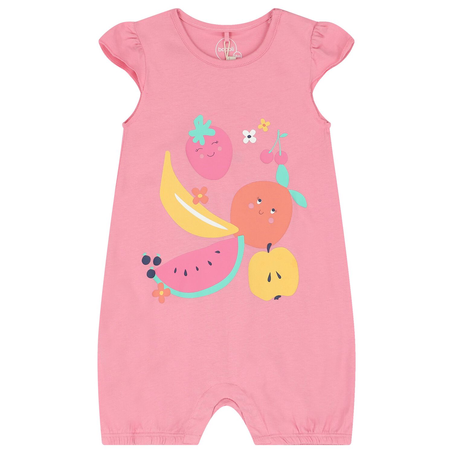 Baby Girls Pink Fruits Romper, 1, hi-res image number null