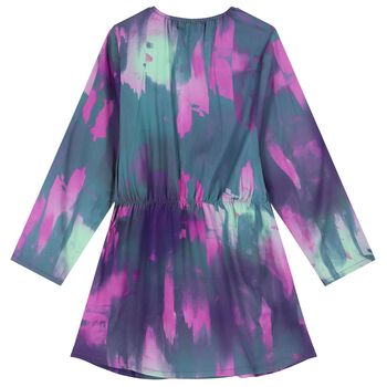 Girls Purple & Blue Logo Dress