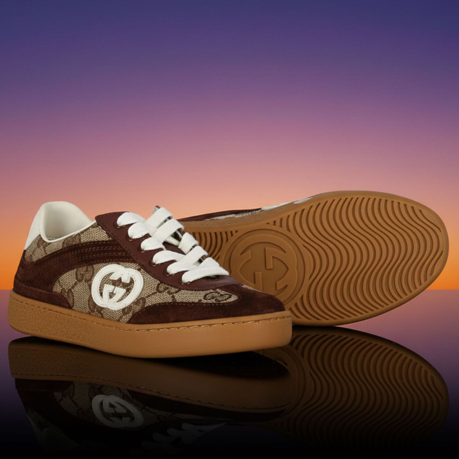 Beige GG logo Canvas Trainers, 1, hi-res