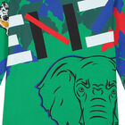 توب بأكمام طويلة بالشعار باللون الأخضر للأولاد, 1, hi-res