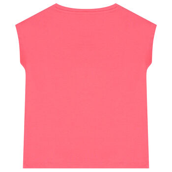 Girls Pink Logo Sequin T-Shirt