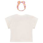 Girls Ivory T-Shirt & Headband Set, 1, hi-res