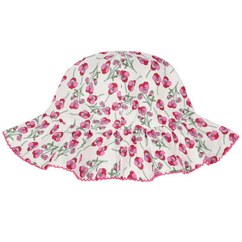 Baby Girls White & Pink Liberty Hat