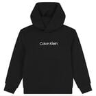 Boys Black Logo Hooded Top, 1, hi-res