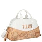 White & Beige Geo Map Baby Changing Bag , 1, hi-res