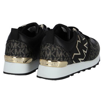 Girls Black Logo Trainers