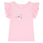 طقم تنورة بطبعة الزهور باللون الوردي للعيد  , 1, hi-res