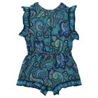 Girls Blue Paisley Playsuit, 1, hi-res