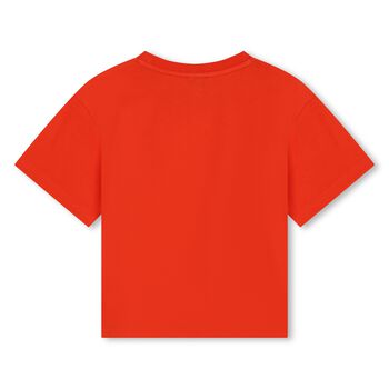 Girls Red Flower Logo T-Shirt