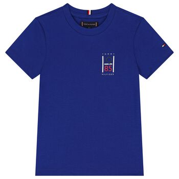 Boys Blue Cotton Graphic T-Shirt