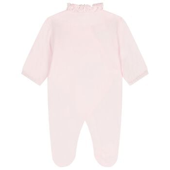 Baby Girls Pink Ruffled Babygrow
