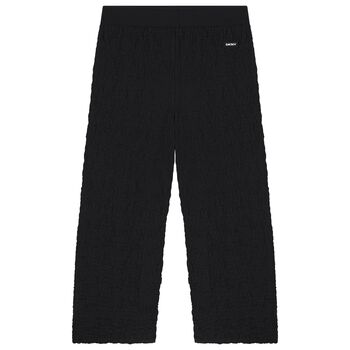 Girls Black Logo Trousers