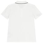 Boys White Logo Polo Shirt, 2, hi-res