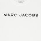 تي شيرت بالشعار باللون الأبيض مرصع بأحجار الراين للبنات, 1, hi-res