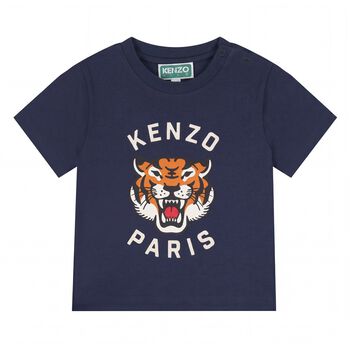 Younger Navy Blue Tiger Logo T-Shirt